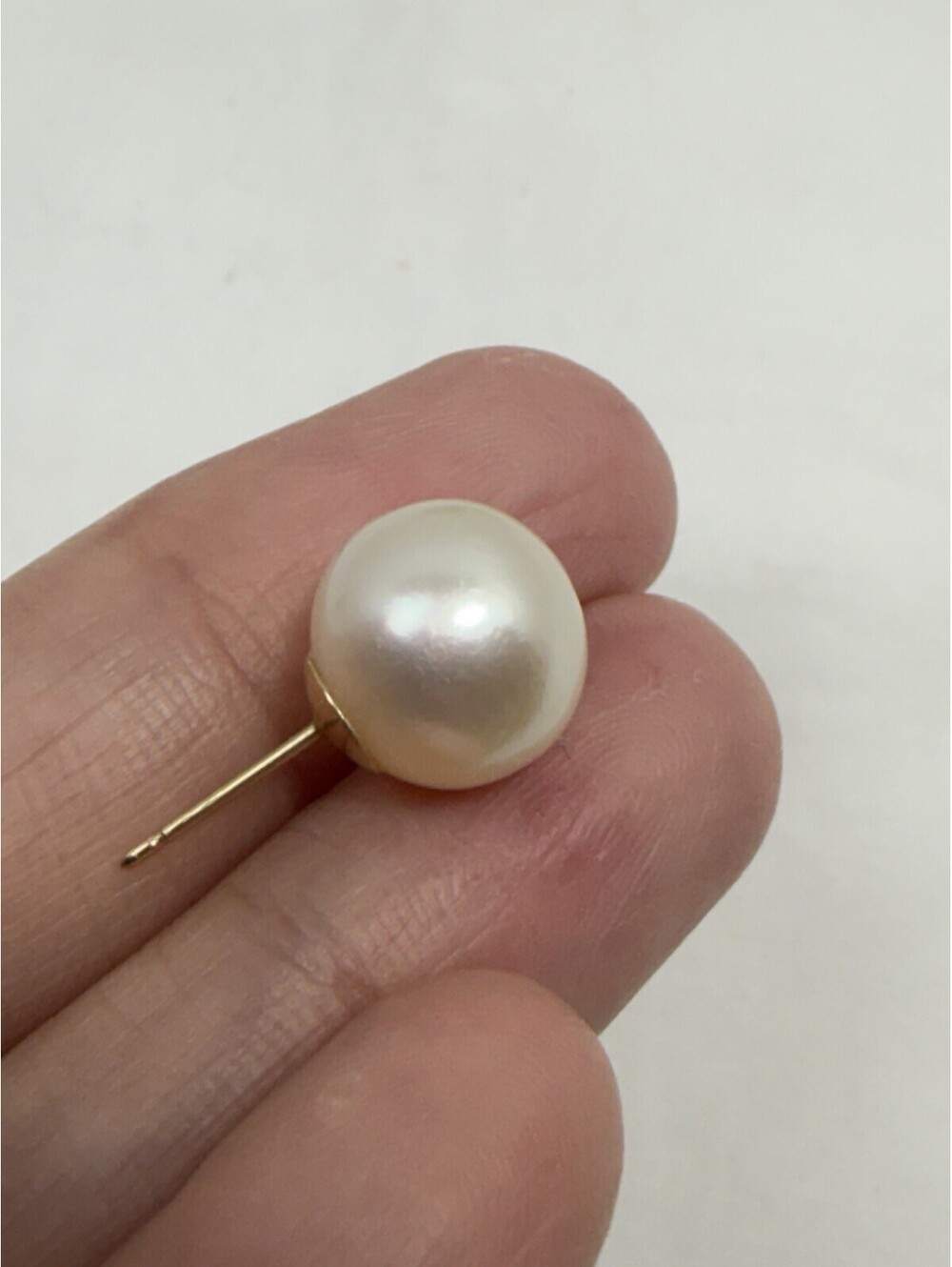 Vintage 14k Yellow Gold 1 Real Pearl Earring Replacement 8mm
